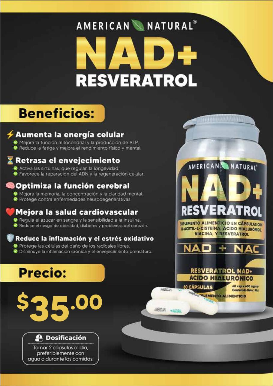 NAD+ Resveratrol de American Natural